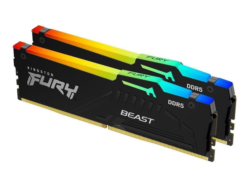 Kingston FURY Beast RGB DDR5-5200 - 32GB - CL40 - Dual Channel (2 pcs) - Intel XMP - Schwarz mit RGB