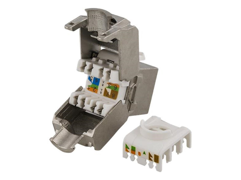 Deltaco MD-112 FTP Cat6a keystone connector shielded 22-26AWG "Tool-free"