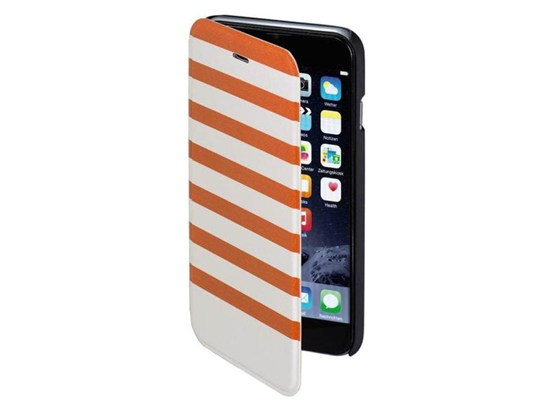 Hama "Stripes" Booklet Case for Apple iPhone 6/6s orange/white