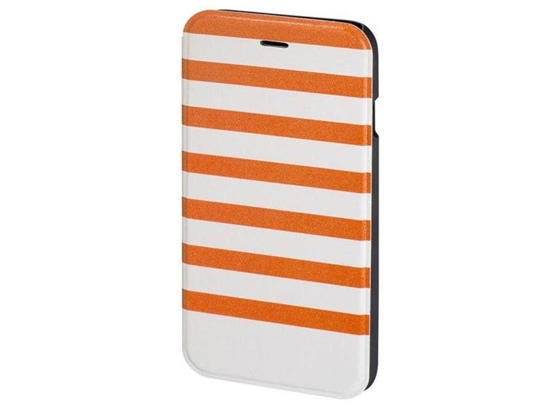 Hama "Stripes" Booklet Case for Apple iPhone 6/6s orange/white