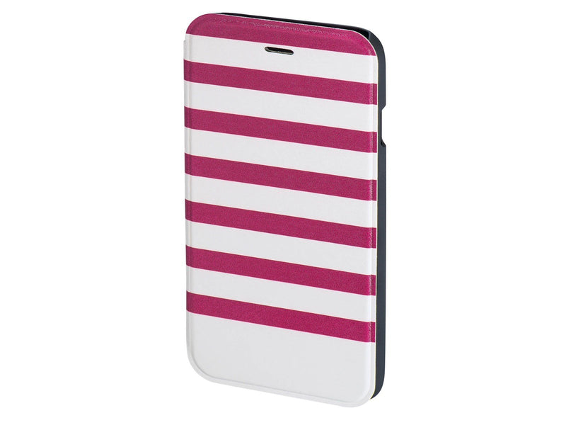 Hama "Stripes" Booklet Case for Apple iPhone 6/6s magenta/white