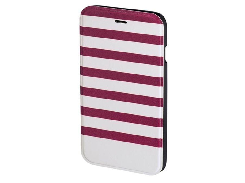 Hama "Stripes" Booklet Case for Apple iPhone 6/6s magenta/white