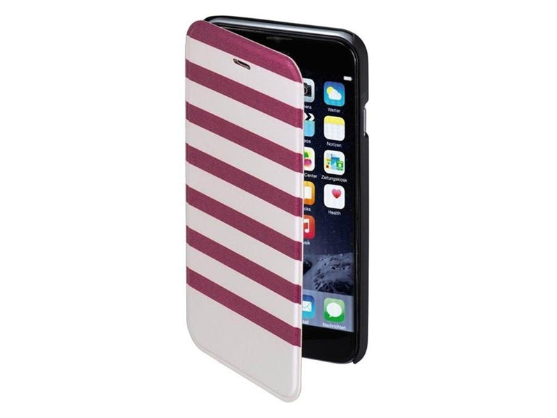 Hama "Stripes" Booklet Case for Apple iPhone 6/6s magenta/white