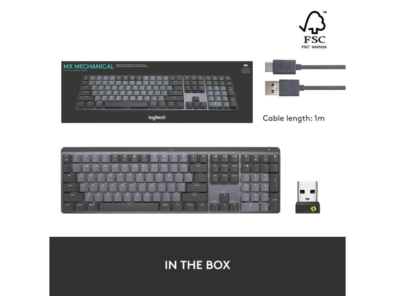 Logitech MX Mechanical Wireless Illuminated Performance Keyboard Graphite - Linear - DE - Tastaturen - Deutsch - Schwarz