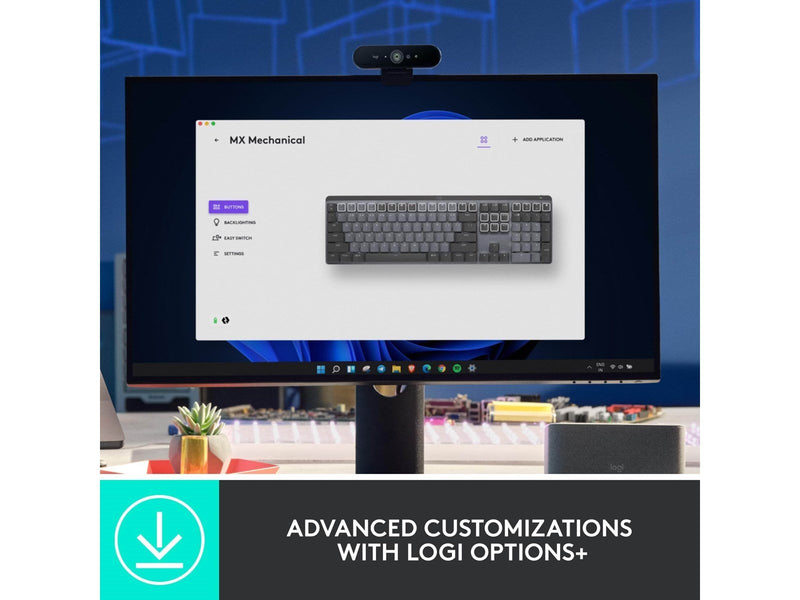 Logitech MX Mechanical Mini Minimalist Wireless Illuminated Performance Keyboard Graphite - Tactile - US International - Tastatu