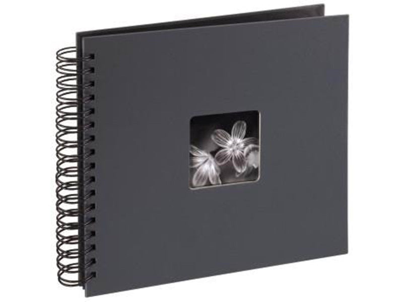 Hama "Fine Art" Spiral Album 28 x 24 cm 50 Black Pages grey