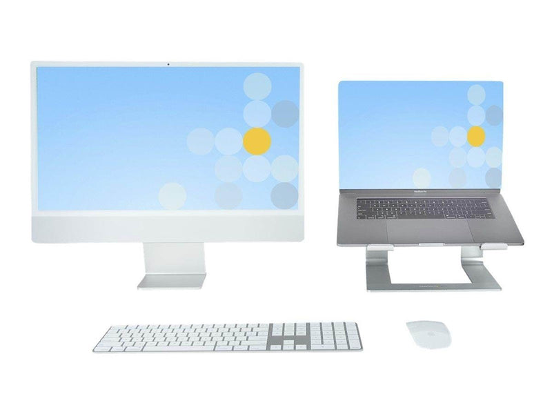 StarTech.com Laptop Stand for Desk 5kg/11lb Aluminum Silver Ergonomic (LAPTOP-STAND-SILVER) - notebook stand