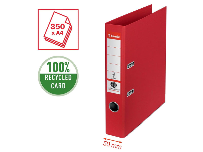 Esselte No. 1 Ordner, 100% Recycling-Karton, Rot