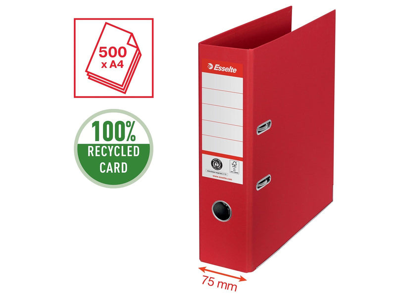 Esselte No. 1 Ordner, 100% Recycling-Karton, Rot