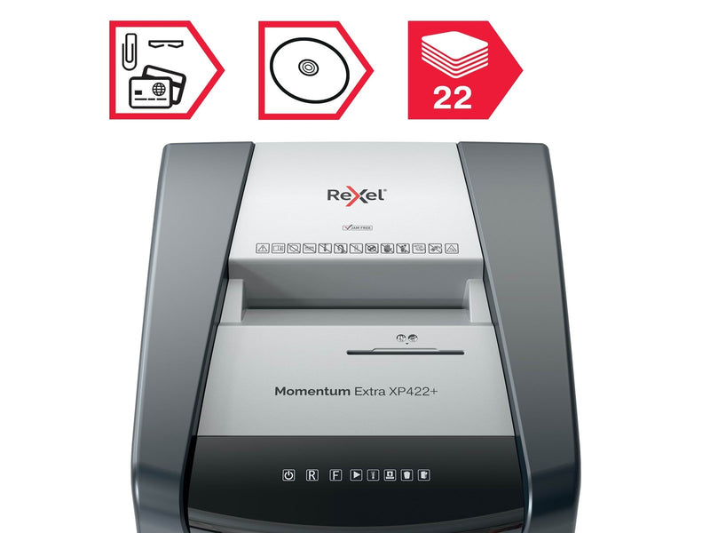 Rexel Momentum Extra XP422+ Anti-Papierstau Partikelschnitt-Aktenvernichter