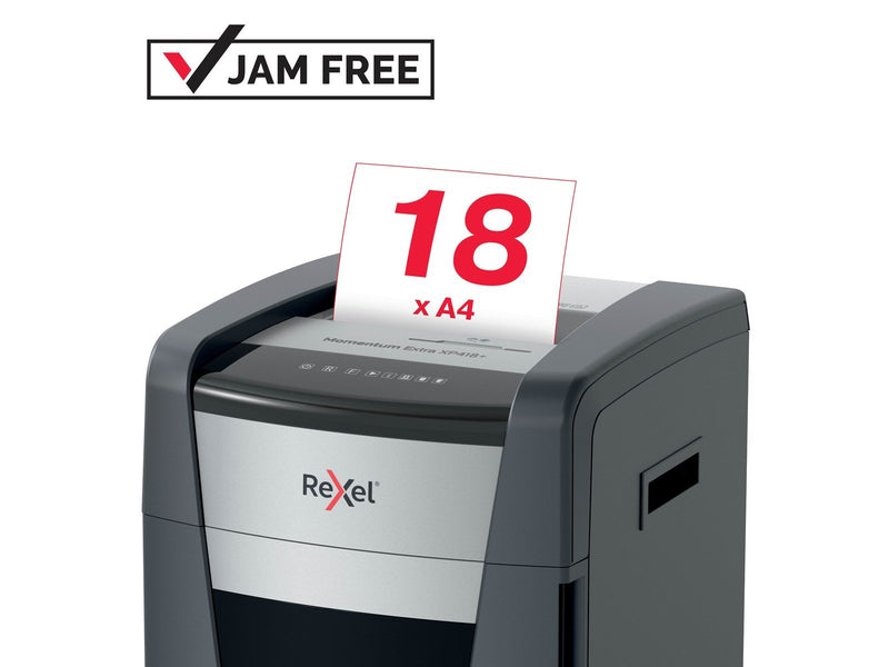 Rexel Momentum Extra XP418+ Anti-Papierstau Partikelschnitt-Aktenvernichter