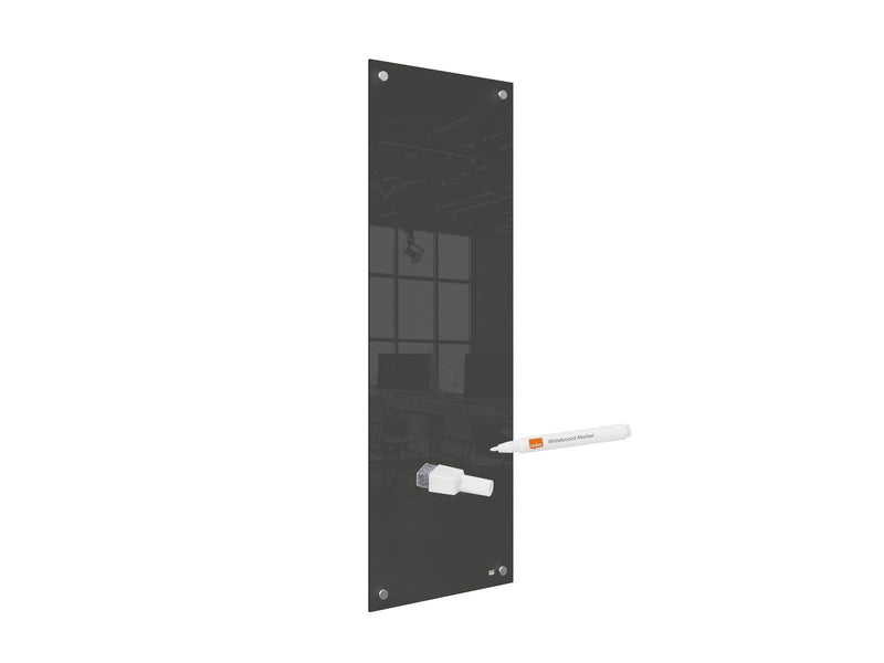 Nobo  Schmales Glas Whiteboard 30 x 90 cm Schwarz