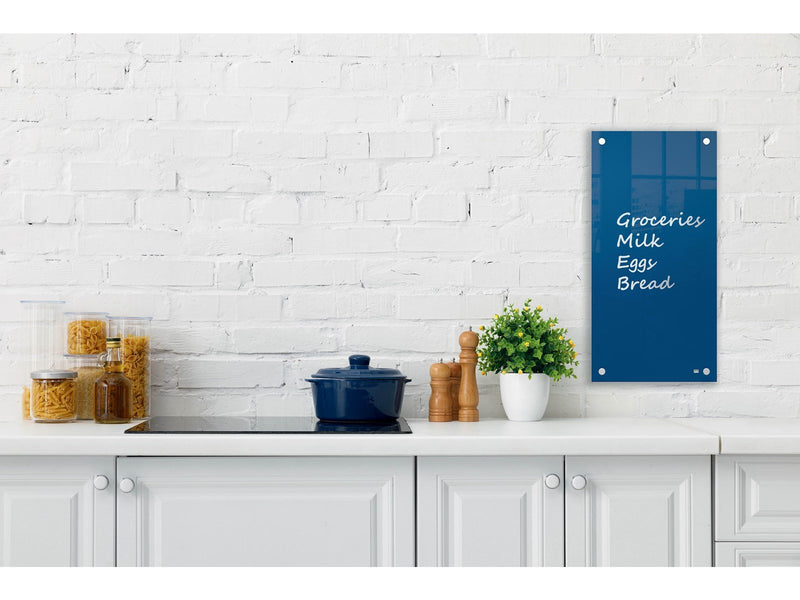 Nobo  Schmales Glas Whiteboard 30 x 60 cm Blau