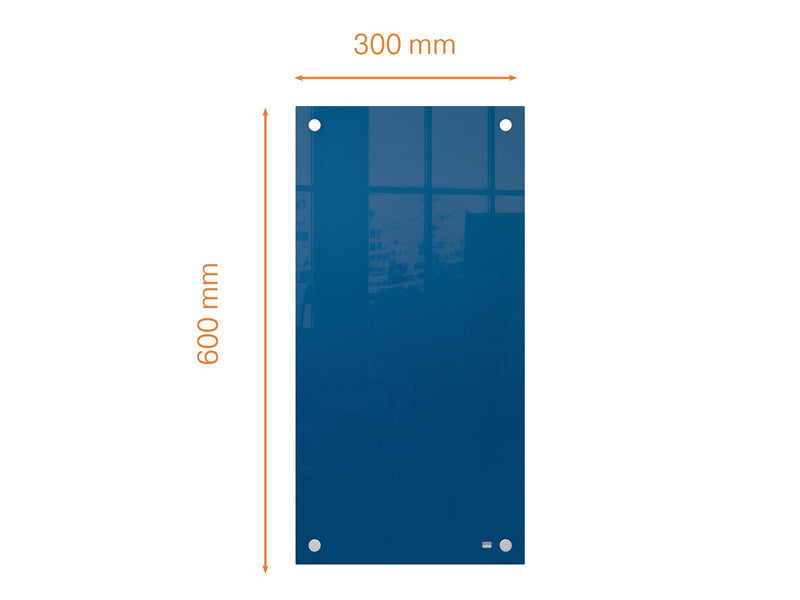 Nobo  Schmales Glas Whiteboard 30 x 60 cm Blau