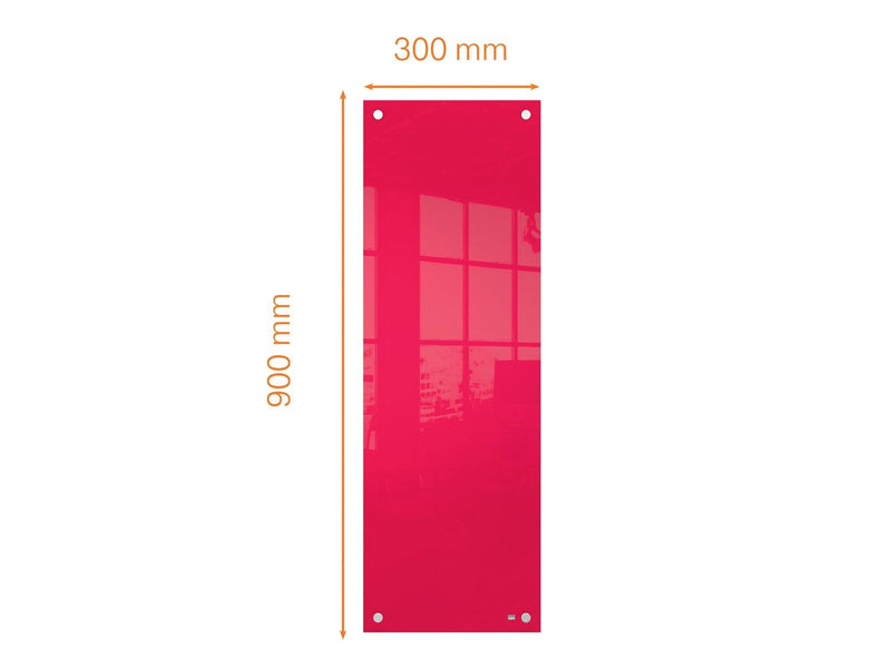 Nobo  Schmales Glas Whiteboard 30 x 90 cm Rot