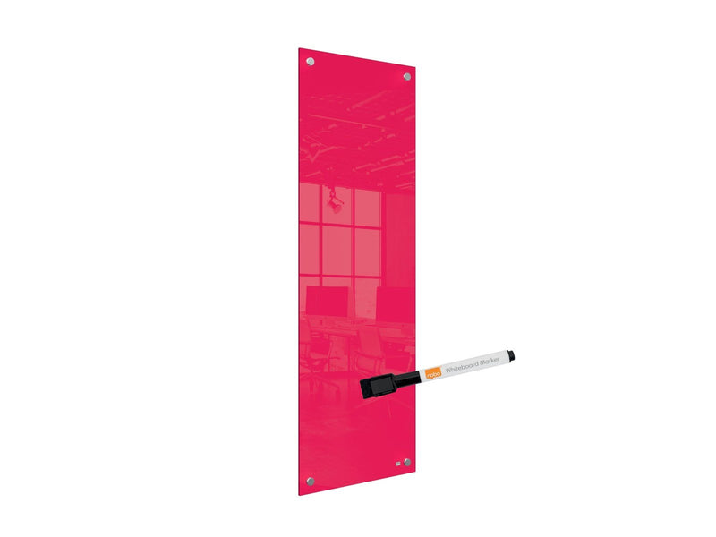 Nobo  Schmales Glas Whiteboard 30 x 90 cm Rot