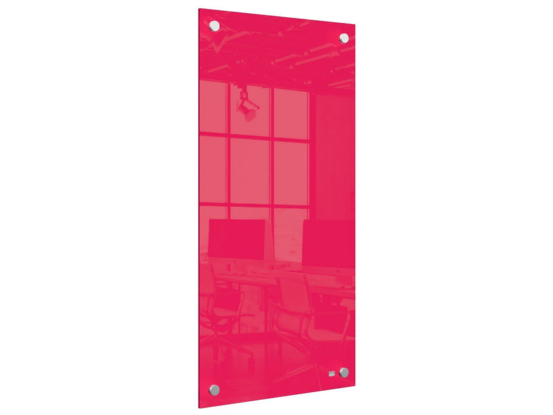 Nobo  Schmales Glas Whiteboard 30 x 60 cm Rot