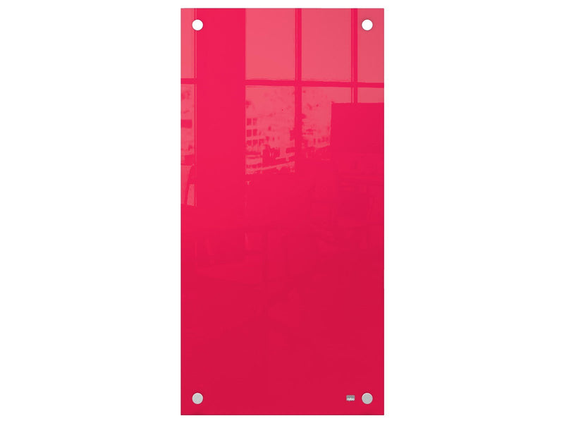 Nobo  Schmales Glas Whiteboard 30 x 60 cm Rot