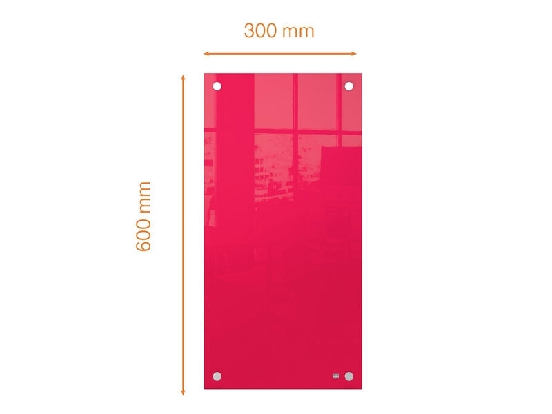 Nobo  Schmales Glas Whiteboard 30 x 60 cm Rot