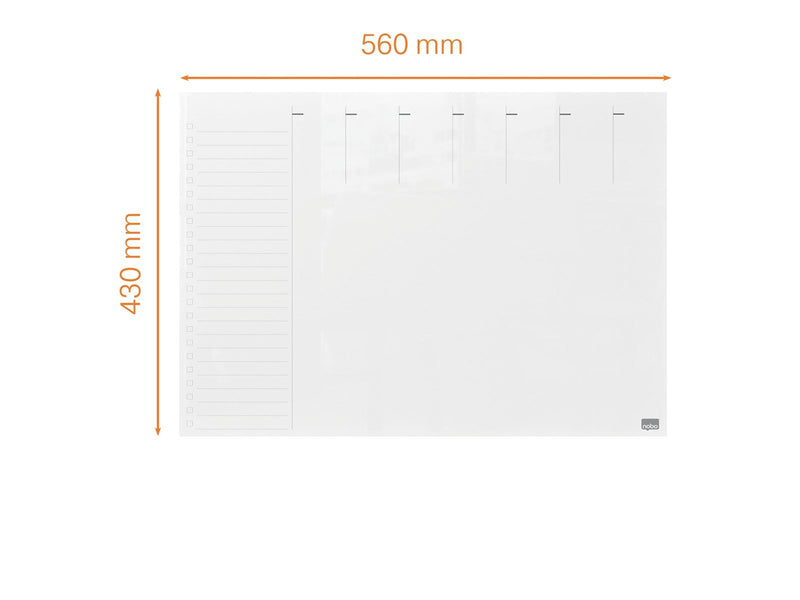 Nobo Glas Wochenplaner 56 x 43 cm