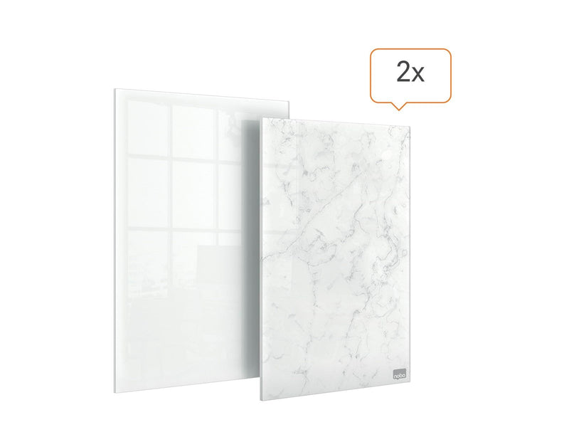 Nobo Glas Desktop-Notiztafeln 15,2 x 23 cm, 2er Set