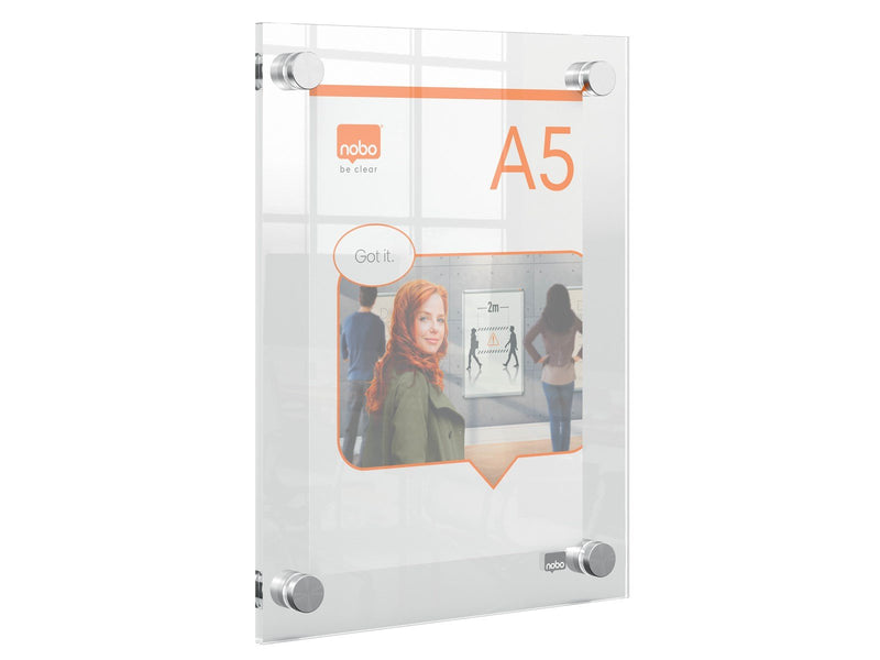 Nobo Premium Plus Acryl Posterrahmen A5, Wandmontage
