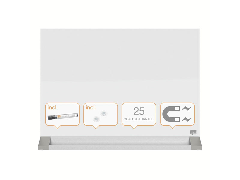 Nobo Glas Desktop-Tafel mit magnetischer Glasoberfläche 60 x 43 cm