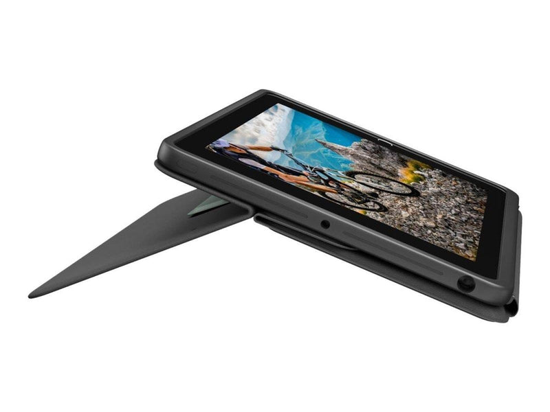 Logitech Rugged Folio - keyboard and folio case - French - Tastatur & Folio-Set - Französisch - Schwarz