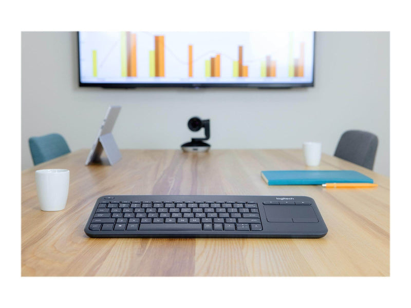 Logitech K400 Plus Ergonomic Wireless Touch - Tastaturen - Belgien - Schwarz