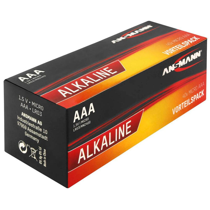 ANSMANN Batterien Red Alkaline Micro AAA 1,5 V - 40 Stück