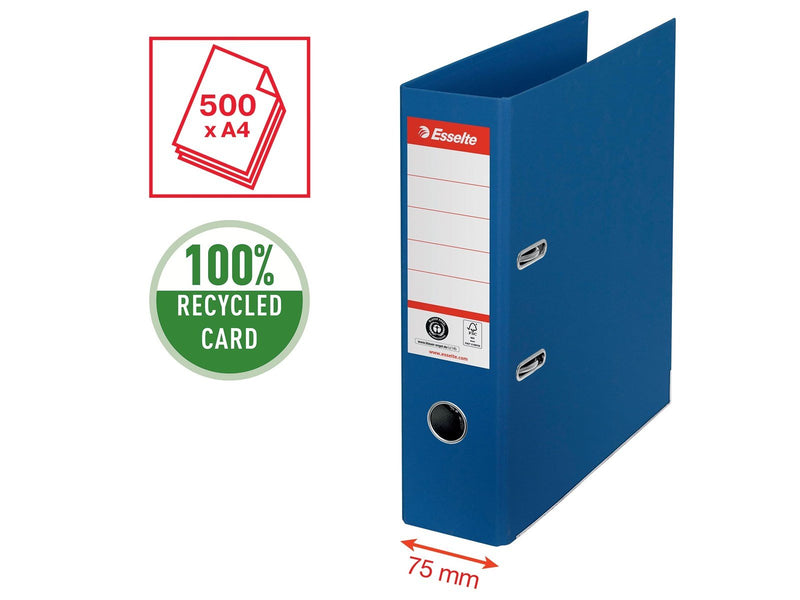 Esselte No. 1 Ordner, 100% Recycling-Karton, Blau