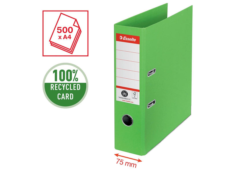 Esselte No. 1 Ordner, 100% Recycling-Karton, Grün
