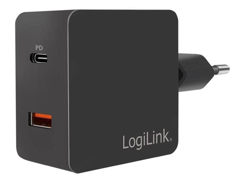 LogiLink Socket adapter 1x USB-C port (PD) & 1x USB-A QC port 18W
