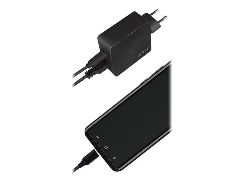 LogiLink Socket adapter 1x USB-C port (PD) & 1x USB-A QC port 18W
