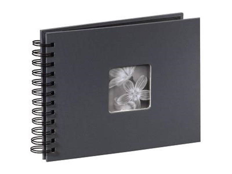 Hama "Fine Art" Spiral Album 24 x 17 cm 50 Black Pages grey