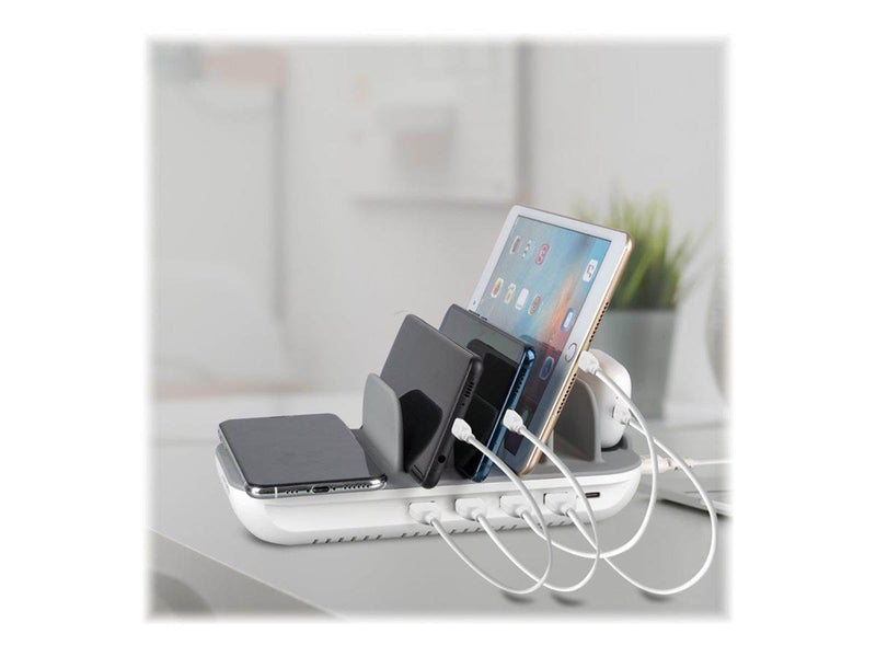 4smarts Family Evo wireless charging pad / charging stand - 4 x USB USB-C - 63 Watt