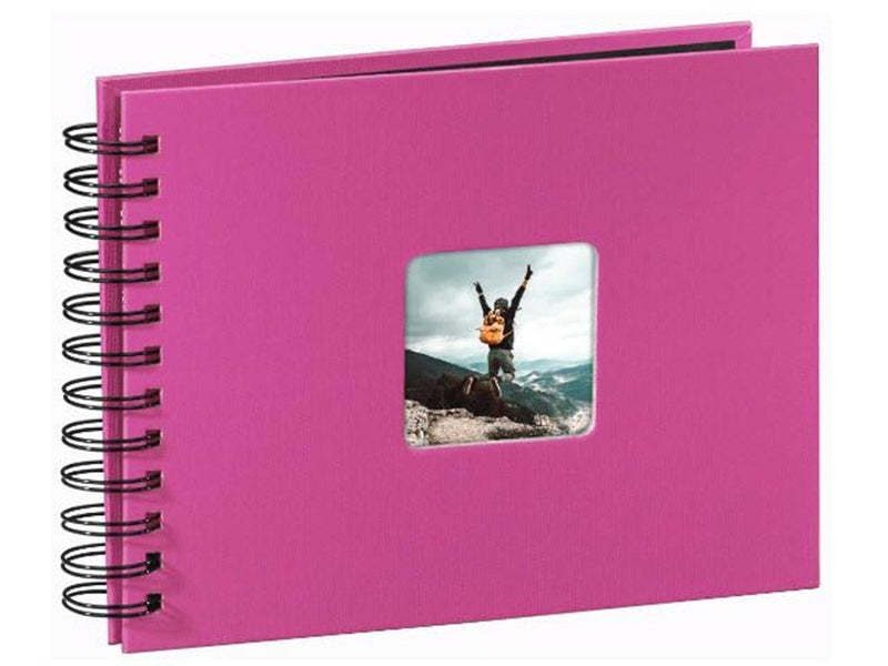 Hama "Fine Art" Spiral Album 24 x 17 cm 50 Black Pages pink