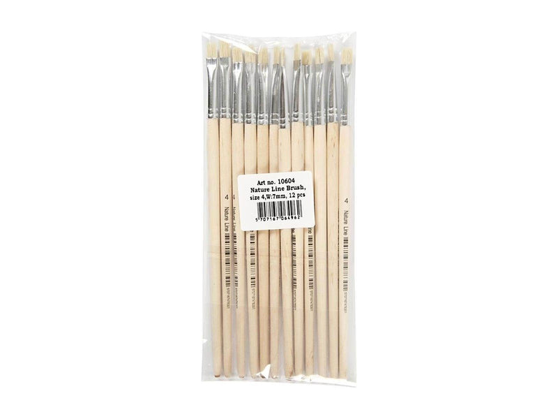 Creativ Company Wooden brushes No. 4 short handle 12pcs.