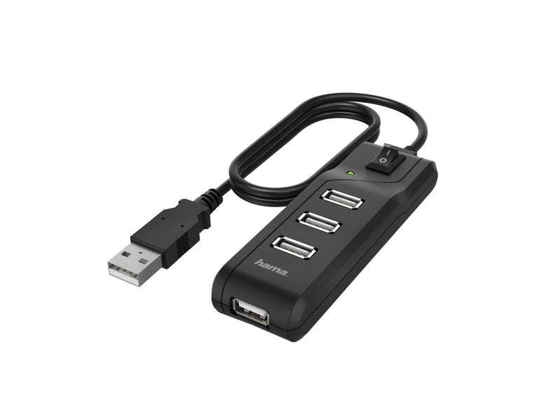 Hama USB Hub 4 Ports USB 2.0 480 Mbit/s On/Off Switch USB-Hubs - USB 3.2