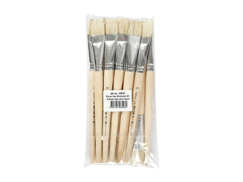 Creativ Company Wooden brushes - Nr. 20 Short handle 12pcs.