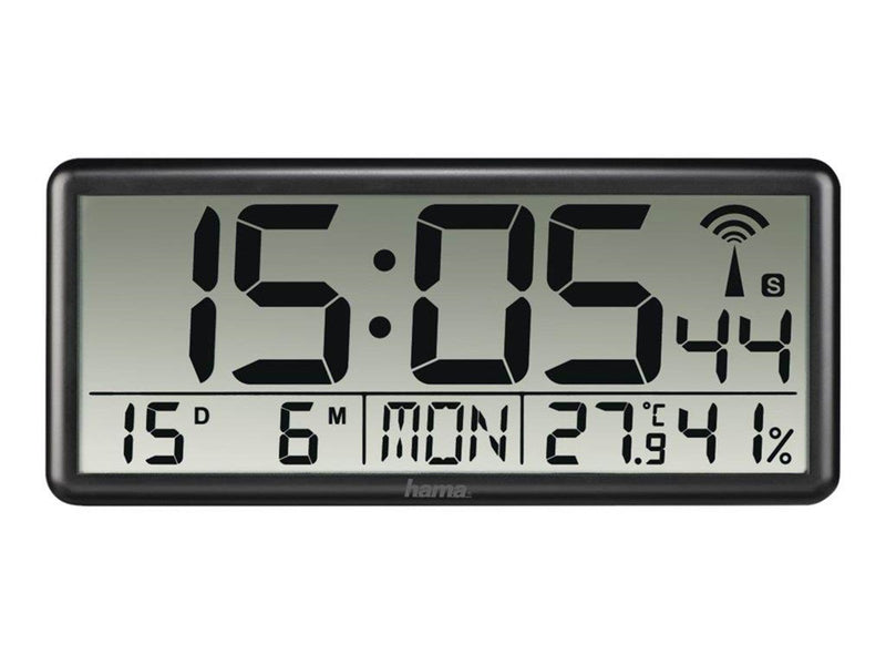 Hama "Jumbo" - clock - electronic - desktop wall mountable - black