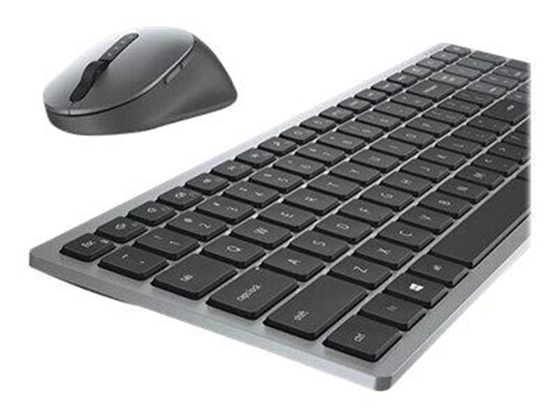Dell Multi-Device Wireless Keyboard and Mouse Combo KM7120W - Tastatur & Maus Set - Englisch - UK - Grau