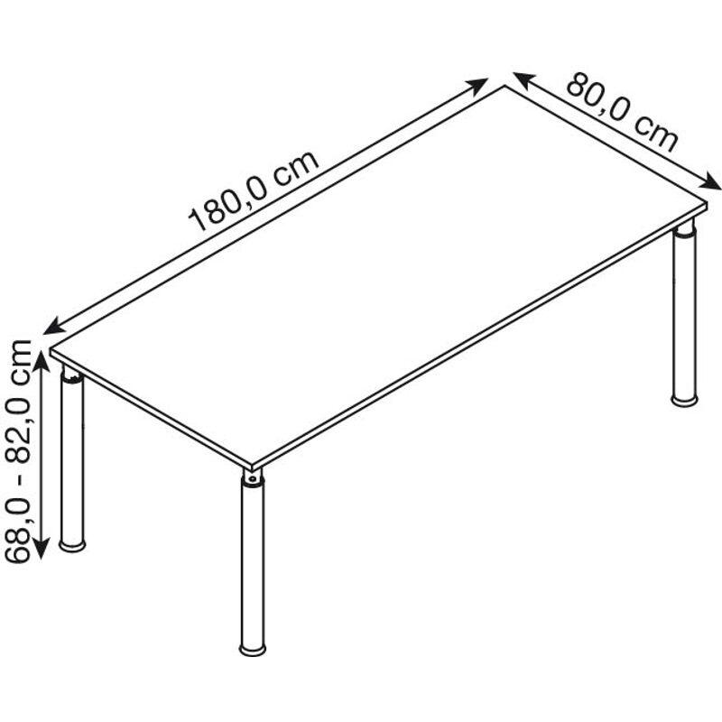 HAMMERBACHER höhenverstellbarer Schreibtisch VYS19/W/S weiß