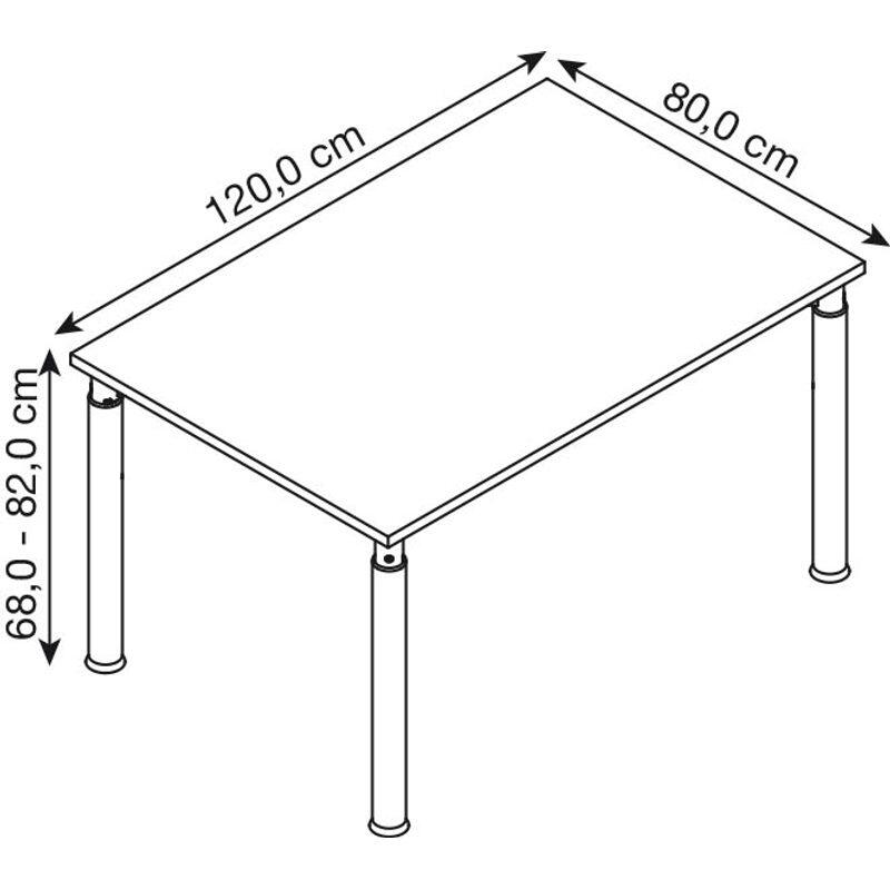 HAMMERBACHER höhenverstellbarer Schreibtisch VYS12/5/S lichtgrau