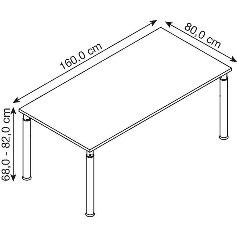 HAMMERBACHER höhenverstellbarer Schreibtisch VYS16/3/G ahorn