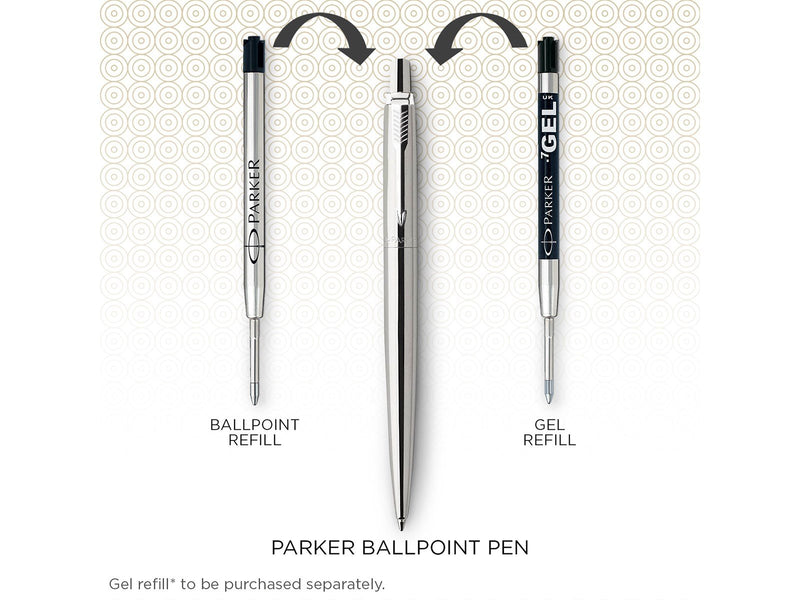 Parker Jotter Kugelschreiber | Royal Blue | Mittlere Spitze | Blaue Tinte | Blister-Verpackung