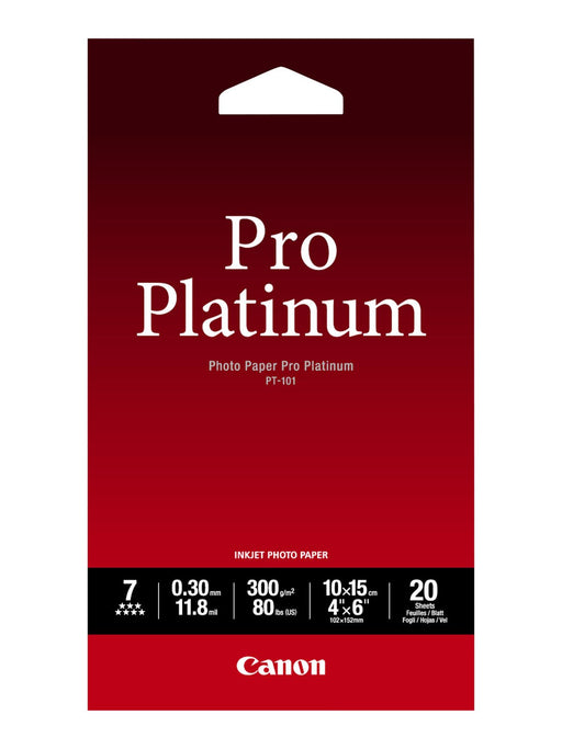 Canon PT-101 Pro Platinum Fotopapier glänzend 100x150mm 300 g/m² - 20 Blatt