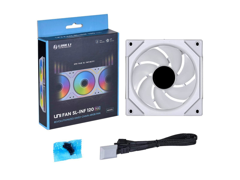 Lian Li UNI FAN SL-INF 120 White - Gehäuselüfter - 120mm - Weiß mit RGB-Beleuchtung - 29 dBA