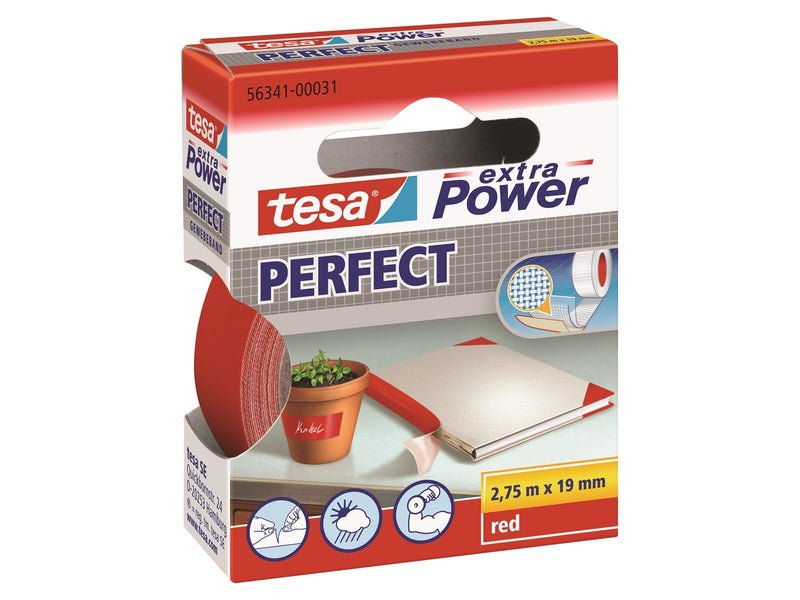 tesa Cloth Tape extra Power Perfect 2.75m x 19mm Red