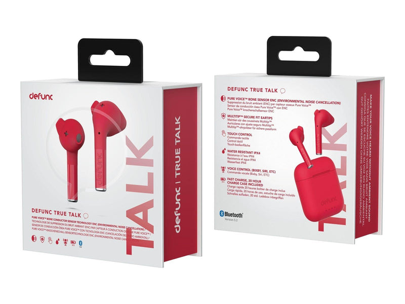 defunc TRUE TALK Wireless BT Earbuds Red